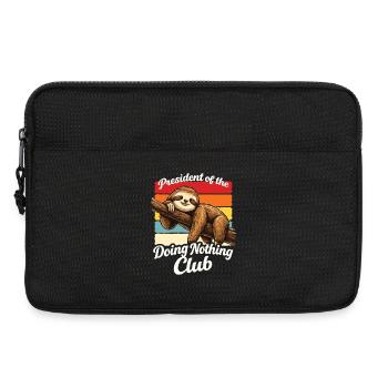 Président paresseux qui ne fait rien Chemise du club Drôle - Sacoche pour ordinateur portable 13 pouces - noir - Devant
