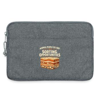 Dreck? Nein, Sortierchance | Geologie Humor - Laptoptasche 13" - Grau meliert - Vorne