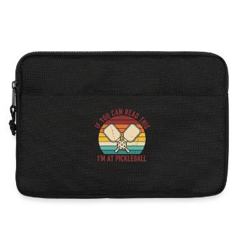 Pickleball-Witzspieler bin im Pickleball-Court - Laptoptasche 13" - Schwarz - Vorne