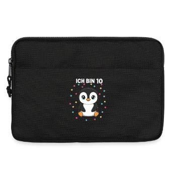 Ich bin 10 - Süßes Pinguin zum 10. Geburtstag - Laptoptasche 13" - Schwarz - Vorne