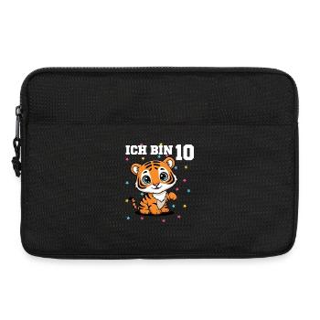 Ich bin 10 - Süßes Tiger zum 10. Geburtstag - Laptoptasche 13" - Schwarz - Vorne