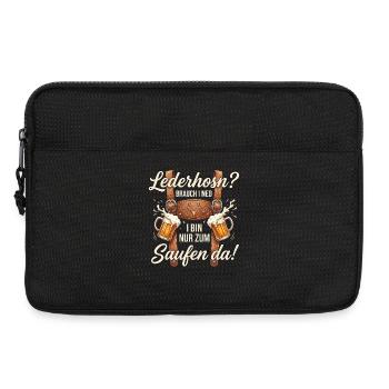 Trachtenshirt Herren Trachten T-Shirt Lederhose - Laptoptasche 13" - Schwarz - Vorne