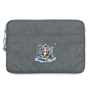 Leuchtturm Anker  - Laptoptasche 13" - Grau meliert - Vorne