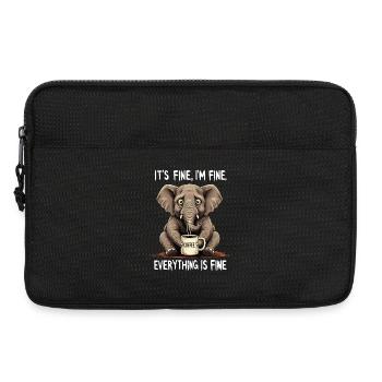 Its Fine Im Fine Kaffee Elefant Humor - Laptoptasche 13" - Schwarz - Vorne