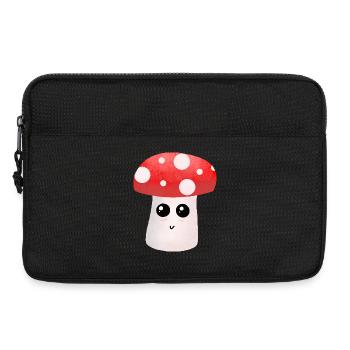 Kawaii Pilz-Kumpel mit Punkten - Laptoptasche 13" - Schwarz - Vorne