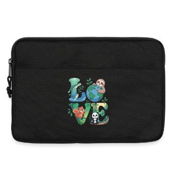 Nature Love Shirt Panda Tortue Paresseuse - Sacoche pour ordinateur portable 13 pouces - noir - Devant