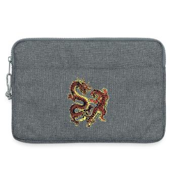 Dragon et Chinois Tigre - Sacoche pour ordinateur portable 13 pouces - gris chiné - Devant