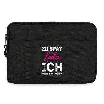 Zu spät Ladies Ich Heirate / JGA Spruch - Laptoptasche 13" - Schwarz - Vorne