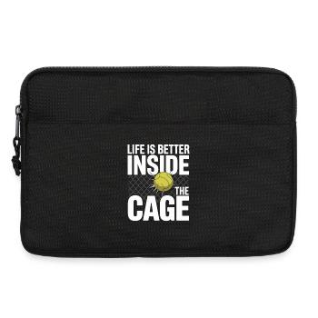 Padel Spieler Life Is Better Inside The Cage Padel - Laptoptasche 13" - Schwarz - Vorne