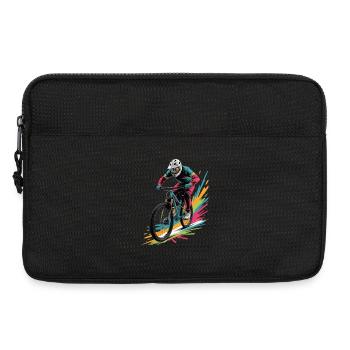 MTB farbiges Mountainbike Design für Jungen - Laptoptasche 13" - Schwarz - Vorne