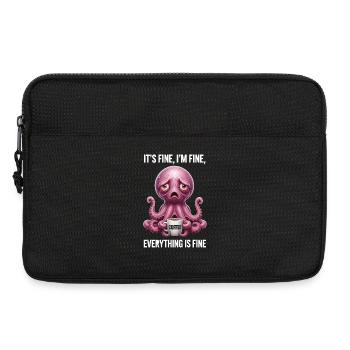 Its Fine Im Fine Kaffee Oktopus Humor - Laptoptasche 13" - Schwarz - Vorne