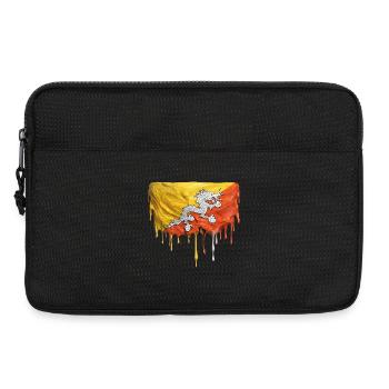 Dragons in Bhutan Flag Color Palette - Laptop bag 13" - black - Front