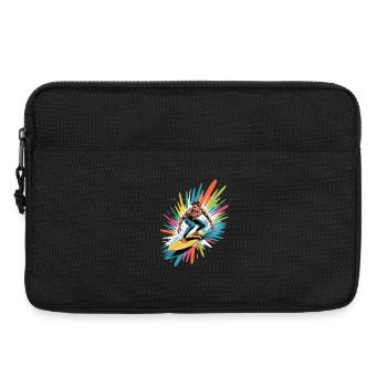 Bunter Surfer Wasserfarben Spritzer Graffiti - Laptoptasche 13" - Schwarz - Vorne