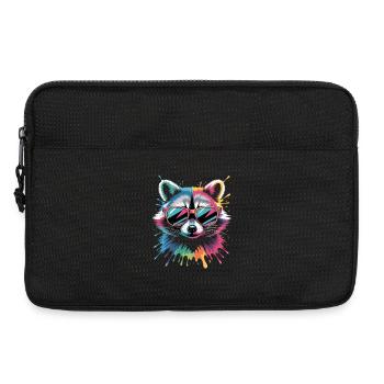 Colorful Raccoon Watercolors Splashes Graffiti - Laptop bag 13" - black - Front