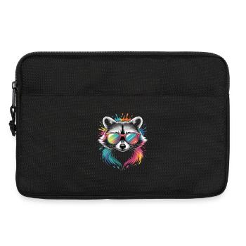 Colorful Raccoon Watercolors Splashes Graffiti - Laptop bag 13" - black - Front