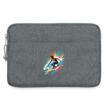 Bunter Surfer Wasserfarben Spritzer Graffiti - Laptoptasche 13" - Grau meliert - Vorne