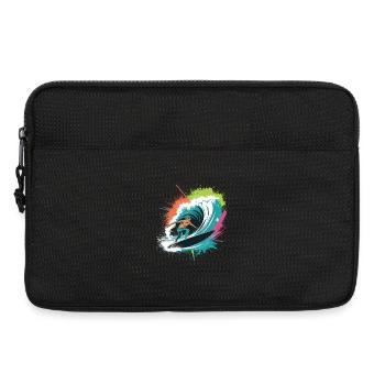 Colorful Surfer Watercolors Splashes Graffiti - Laptop bag 13" - black - Front