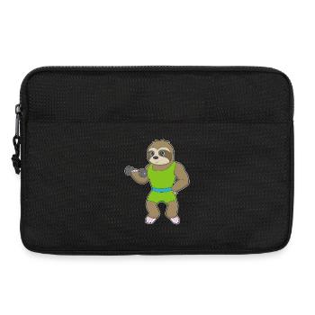 Sloth Bodybuilder Hantel Bodybuilding - Laptoptasche 13" - Schwarz - Vorne