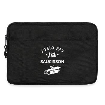 J'peux pas j'ai saucisson - Sacoche pour ordinateur portable 13 pouces - noir - Devant