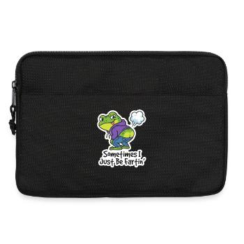 Kicherfrosch Hoodie Spruch - Laptoptasche 13" - Schwarz - Vorne