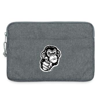 Monochrome Monkey Pointing - Laptop bag 13" - heather grey - Front