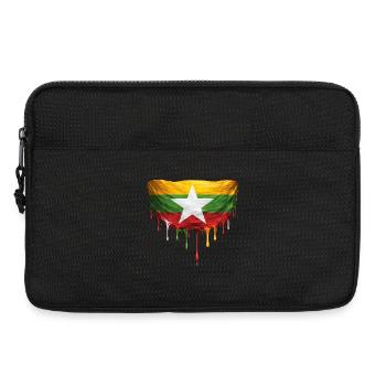 Art de chute du drapeau du Myanmar - Sacoche pour ordinateur portable 13 pouces - noir - Devant