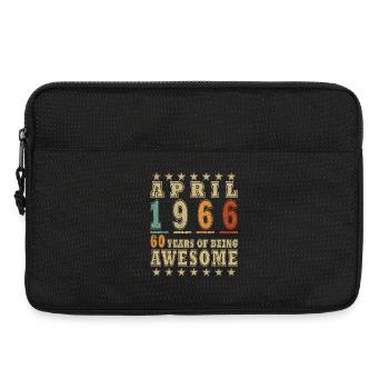 60. Geburtstag Geschenk Mann Oldtimer April 1966 - Laptoptasche 13" - Schwarz - Vorne