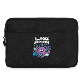 Funny Octopus Overstimulated - Laptop bag 13" - black - Front