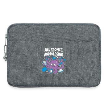 Funny Octopus Overstimulated - Laptop bag 13" - heather grey - Front
