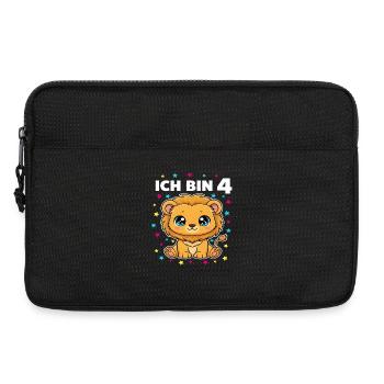 Ich bin 4 - Süßes Löwe zum 4. Geburtstag - Laptoptasche 13" - Schwarz - Vorne