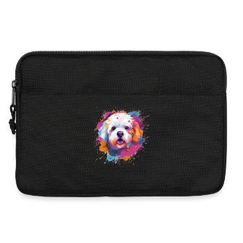 Bichon Fris Bunte Hundesplash-Kunst - Laptoptasche 13" - Schwarz - Vorne
