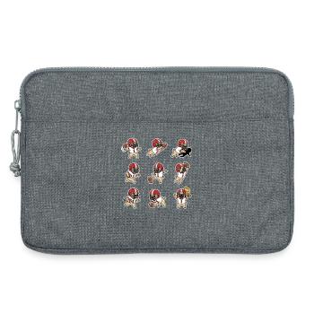 Suesser Mops Football Spieler Touchdown - Laptoptasche 13" - Grau meliert - Vorne