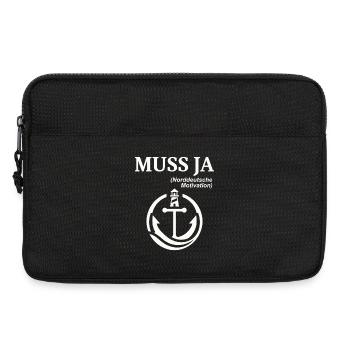 Norddeutscher Humor Spruch: Muss Ja  - Laptoptasche 13" - Schwarz - Vorne