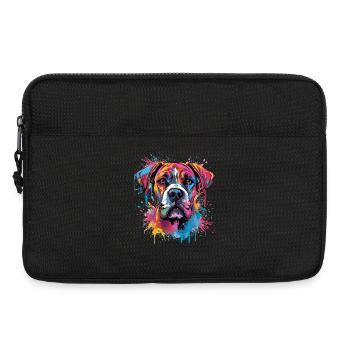 Art éclaboussuré de chien boxer coloré - Sacoche pour ordinateur portable 13 pouces - noir - Devant