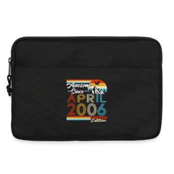 Cadeau d’anniversaire Vintage Born d’avril 2006 - Sacoche pour ordinateur portable 13 pouces - noir - Devant