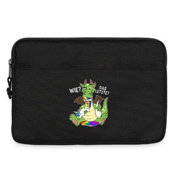 Bunter Drache isst Letztes Einhorn Humor - Laptoptasche 13" - Schwarz - Vorne