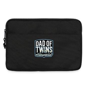 Dad of Twins Papa Zwillinge Baseball Spruch - Laptoptasche 13" - Schwarz - Vorne