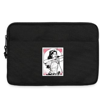 Karmesinroter Bogenschütze in Tinte - Laptoptasche 13" - Schwarz - Vorne