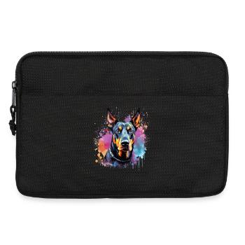 Doberman Pinscher Dog Splash Art - Laptop bag 13" - black - Front