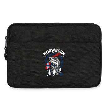 Excursion de pêche en Norvège 2026 - Cadeau de pêcheur - Sacoche pour ordinateur portable 13 pouces - noir - Devant