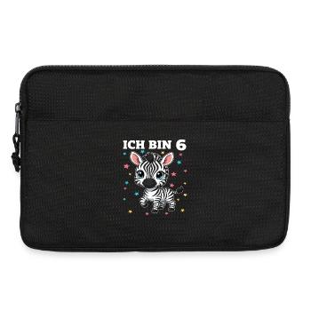 Ich bin 6 - Süßes Zebra zum 6. Geburtstag - Laptoptasche 13" - Schwarz - Vorne