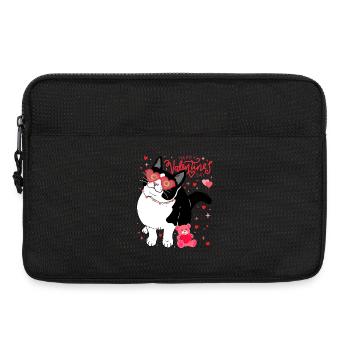 Valentine Cat with Heart Glasses - Laptop bag 13" - black - Front