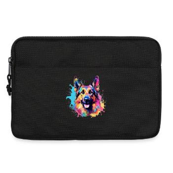 Colorful Dog Splash Art German Shepherd - Laptop bag 13" - black - Front