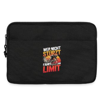  Wer Nicht Stürzt Fährt Am Limit Mountainbike - Laptoptasche 13" - Schwarz - Vorne