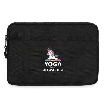  Yoga Statt Ausrasten Einhorn Yoga Motiv Für - Laptoptasche 13" - Schwarz - Vorne
