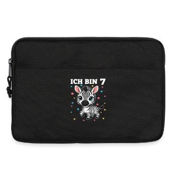 Ich bin 7 - Süßes Zebra zum 7. Geburtstag - Laptoptasche 13" - Schwarz - Vorne