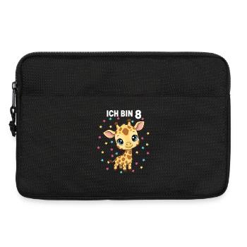 Ich bin 8 - Süßes Giraffe zum 8. Geburtstag - Laptoptasche 13" - Schwarz - Vorne