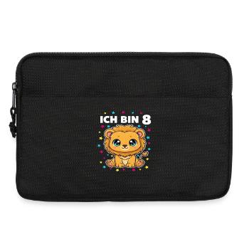 Ich bin 8 - Süßes Löwe zum 8. Geburtstag - Laptoptasche 13" - Schwarz - Vorne