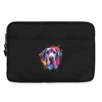 Colorful Dog Splash Art Great Dane - Laptop bag 13" - black - Front