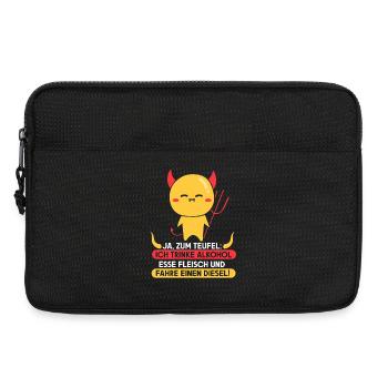 Ja zum Teufel ich trinke Alkohol Esse Fleisch - Laptoptasche 13" - Schwarz - Vorne